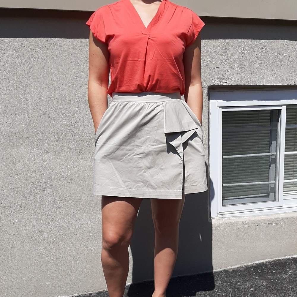 Zara A-Line Mini Skirt in Beige Medium